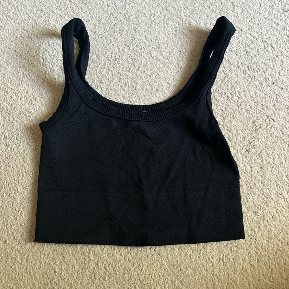 Black Ribbed Tank Top